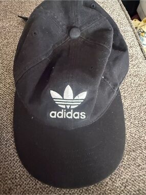 adidas Black Cap with White Trefoil Logo